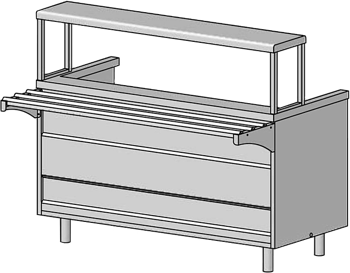 Прилавок-мармит 1-х блюд ЦМИ Волга ПМ1нп-150 (1500х700(1030)х1240 мм)