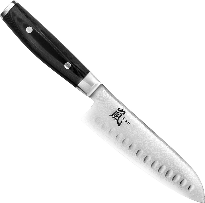 Нож кухонный YAXELL Run Santoku YA36001G с углублениями на лезвии