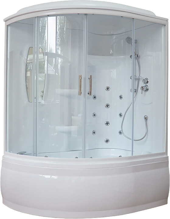 Душевая кабина с гидромассажем Royal Bath RB170ALP-T-R 170х100х225 см, прозрачное, белый профиль, правая