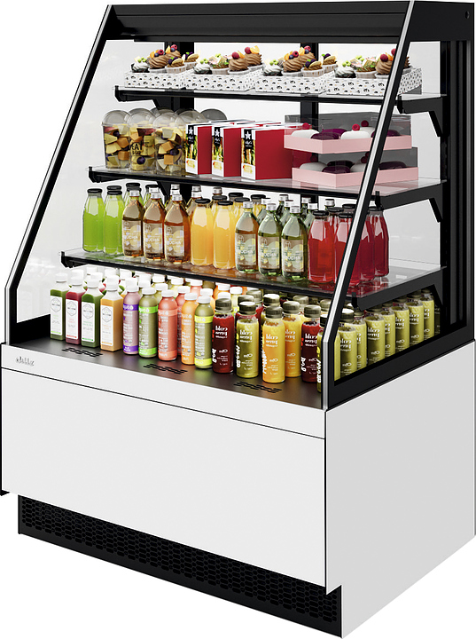 Витрина кондитерская Chilz VETE II KUB OFT 90 белый глянец, металлик