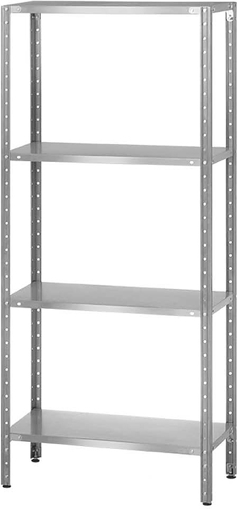 Стеллаж полочный Mecon Norma Inox СПЛн 800х600х1800 мм, сплошные полки, 4 шт.