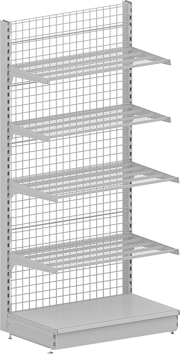 Стеллаж пристенный STAHLER (CRYSPI) Praktish L=1000, G=470, H=2150 (сетчатые полки)