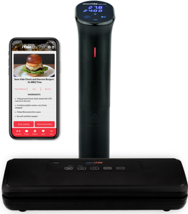 Ротационный кипятильник SousVideTools iVide 2.0 Sous Vide SVT-01060 + вакуумный упаковщик VS180 (Wi-Fi)