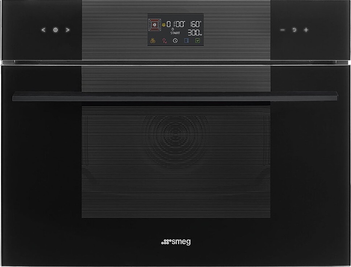 Духовой шкаф комбинированный с микроволнами SMEG SO4102M1B3 Deep Black черное стекло