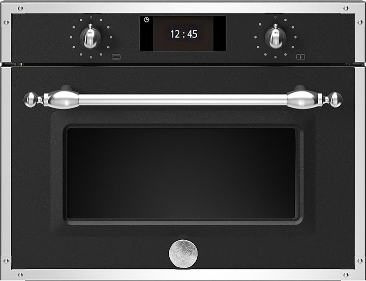 Духовой шкаф Bertazzoni F457HERVTNE комбинированный с пароваркой черный матовый с хромированной фурнитурой