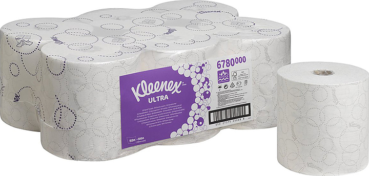 Полотенца бумажные для диспенсера Kimberly-Clark Kleenex Ultra 6780 рулонные 15х19,8 см, 6х150 метров