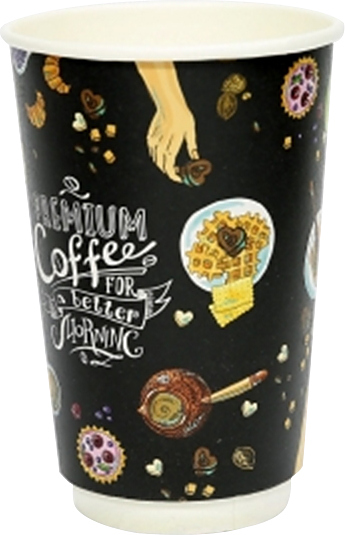 Стакан бумажный Флексознак 400 мл Premium Coffee (320 шт.)