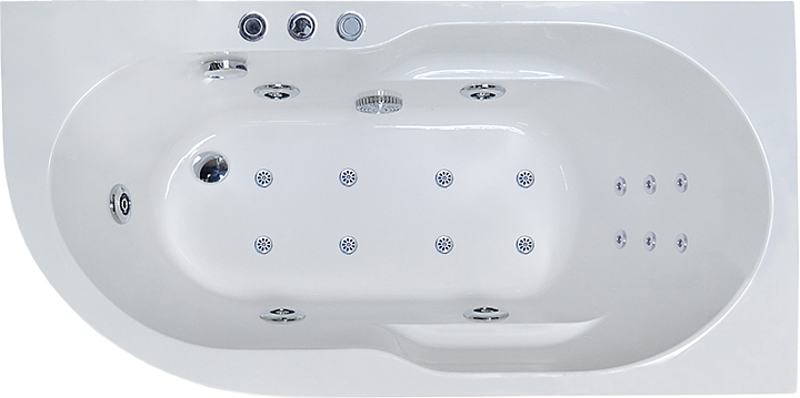 Ванна гидромассажная Royal Bath AZUR DE LUXE RB614202DL-R 160x80x60 см, акрил