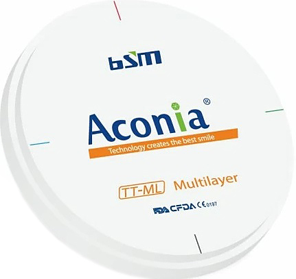 Диск диоксида циркония Chengdu Besmile Biotechnology Aconia, TT ML, оттенок D4, 98x18