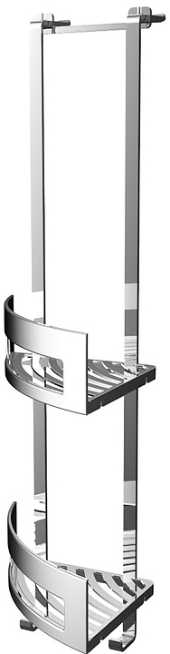 Полка двойная подвесная на душевую дверь EMCO System 2 с 2 крючками, хром