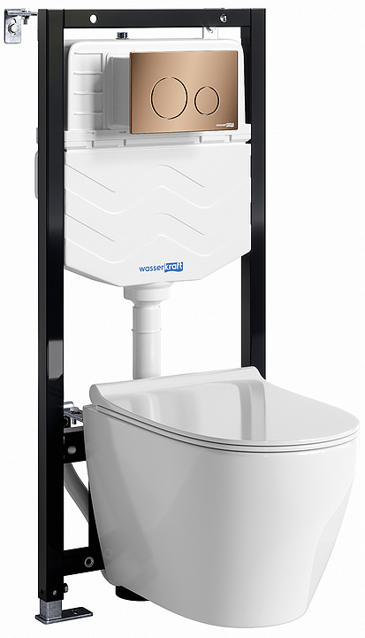 Система инсталляции с унитазом Wasserkraft Aller 10TLT.010.ME.RG02.H002 золото розовое
