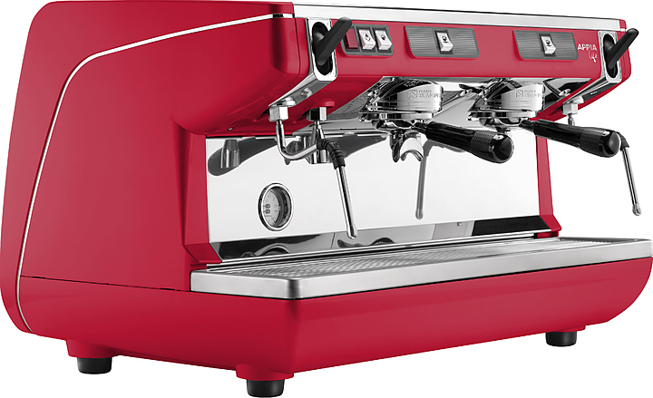 Кофемашина Nuova Simonelli Appia Life 2Gr S красная, высокие группы, экономайзер, полуавтомат