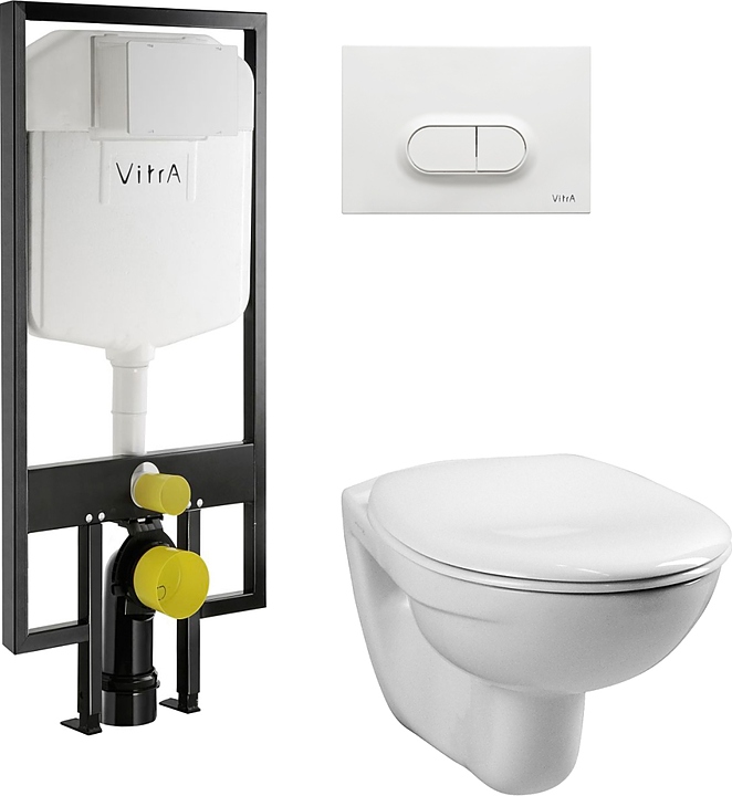 Унитаз подвесной с инсталляцией и сиденьем Vitra Normus 9773B003-7201