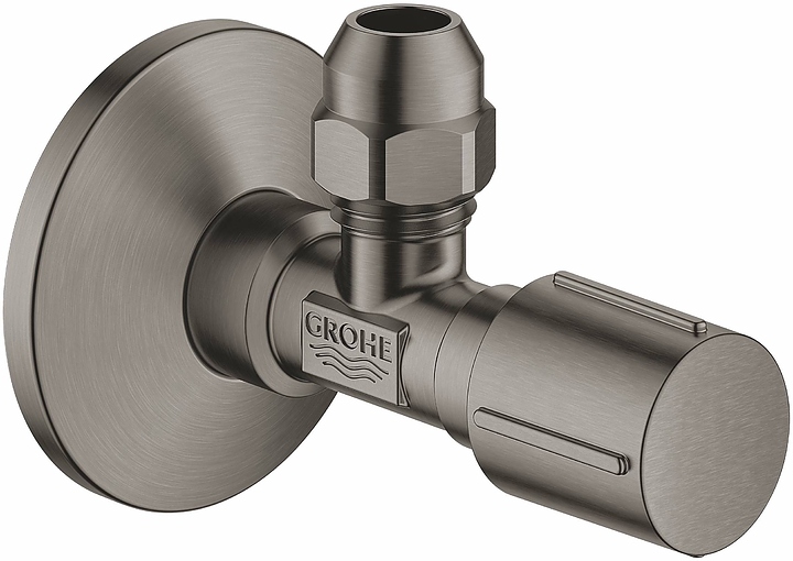 Вентиль запорный угловой Grohe 22039AL0 1/2″-3/8″ темный графит, матовый