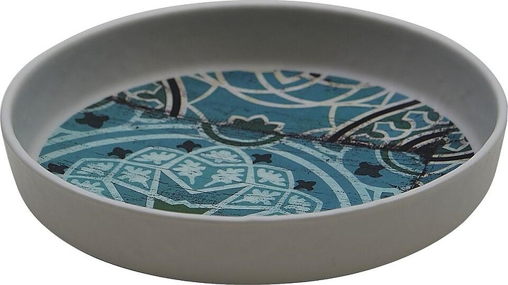 Тарелка P.L. Proff Cuisine JW35106-TAI Damask Blue 16,4х3,3 см (меламин) с бортом