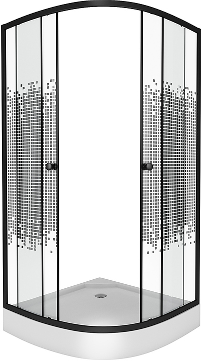 Уголок душевой Niagara NG-003-14 BLACK 80х80х195 см