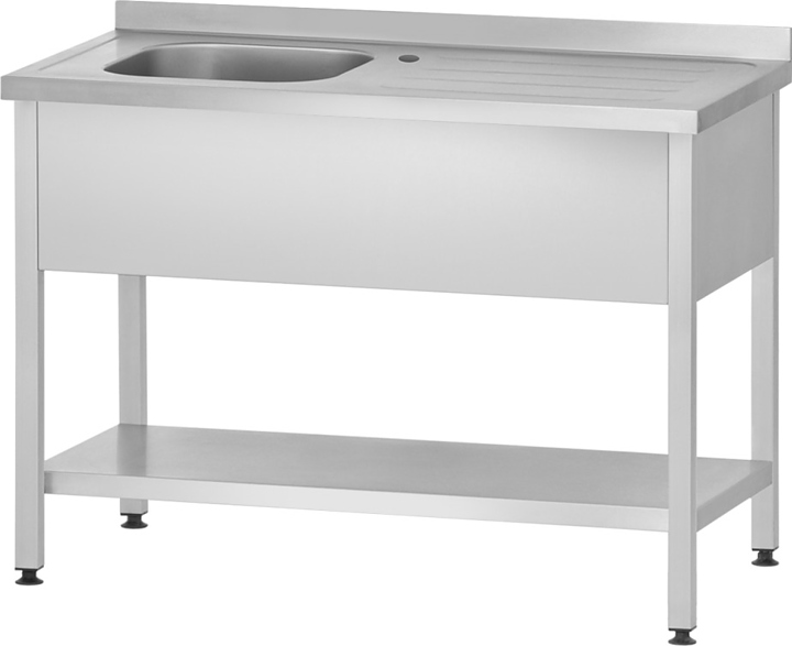 Ванна моечная Mecon Profi Inox РПЦп 1200х600х860 мм (1 м/о левое 500х400х250 мм) ножка профильная