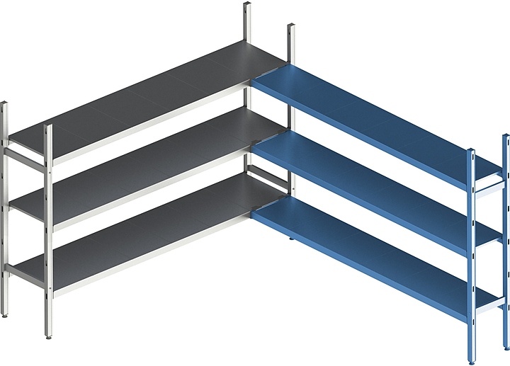 Стеллаж модульный угловой дополнительный POLAIR LOAD.ME INOX 18AL.3IN30.18C