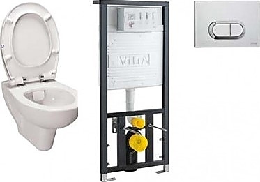 Унитаз подвесной с инсталляцией и сиденьем Vitra S20 9004B003-7202