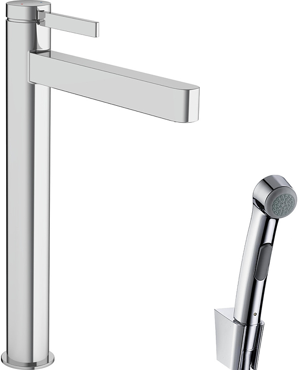 Смеситель для раковины с гигиеническим душем Hansgrohe HG Finoris 76220000 с донным клапаном, хром