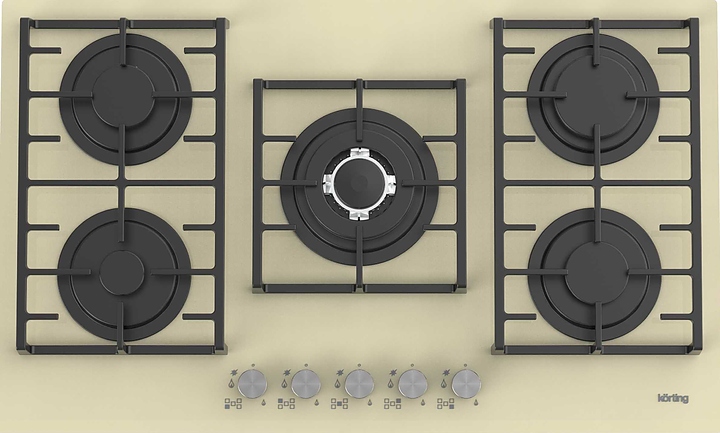 Варочная панель газовая Korting HGG 9835 CTB бежевая