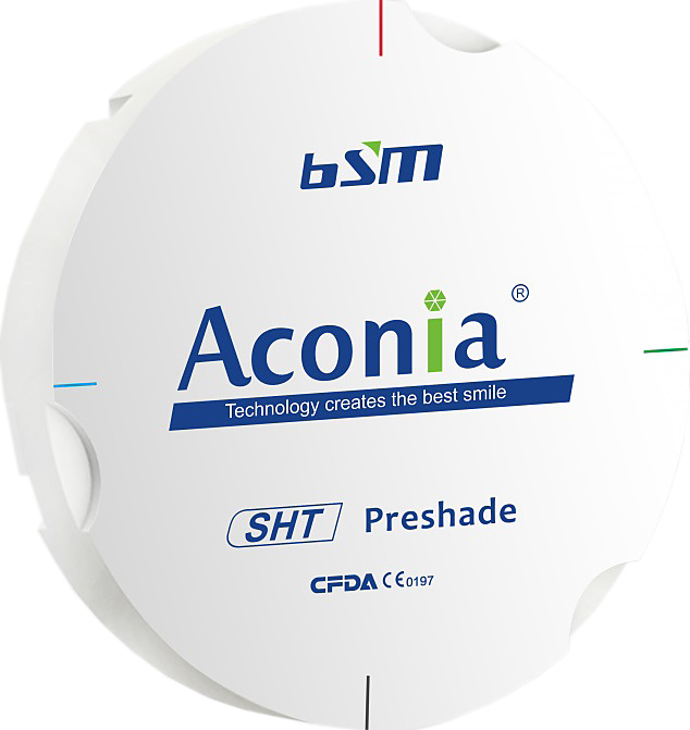 Диск диоксида циркония Chengdu Besmile Biotechnology Aconia, SHT, оттенок A1, 95x12 мм