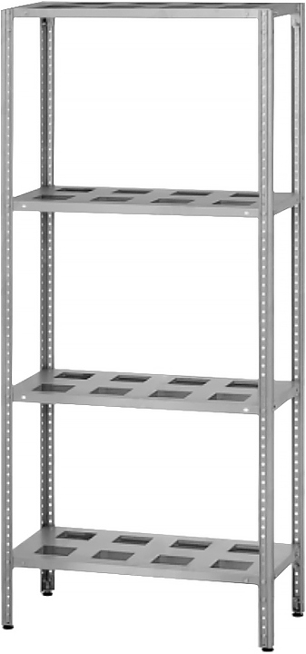 Стеллаж полочный Mecon Base СПЛб 1200х400х1800 мм, полки-решетки, 4 шт.