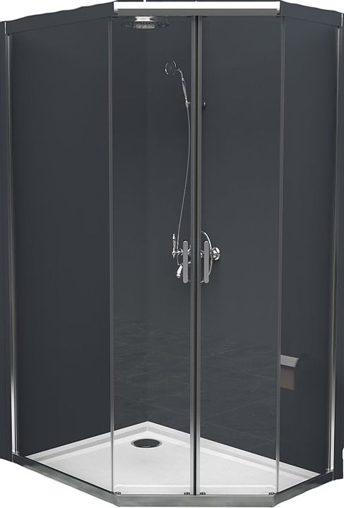 Уголок душевой BelBagno UNO-195-PH-2-100/80-C-Cr 100x80x195 см, прозрачное стекло