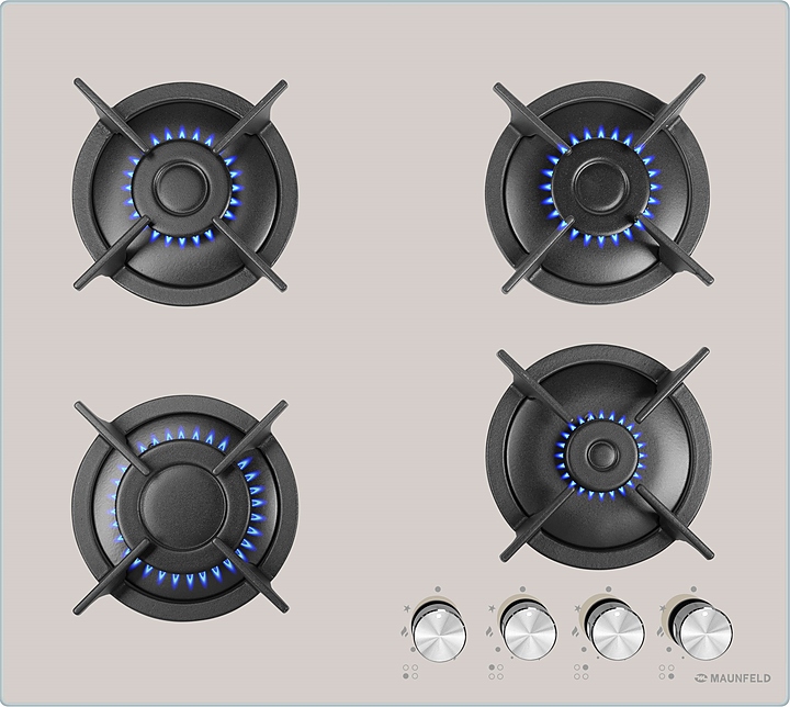 Варочная панель газовая Maunfeld EGHG.64.1CBG/G бежевая