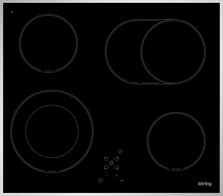 Варочная панель электрическая Korting HK 62051 X черная, нержавеющая сталь
