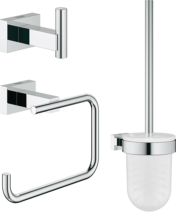 Набор аксессуаров из 3 предметов Grohe Essentials Cube 4075700 хром