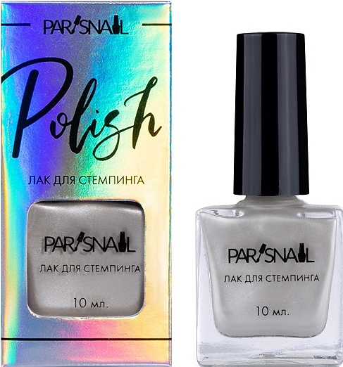 Лак для стемпинга ParisNail Metallic 07 жемчужный металлик, 10 мл