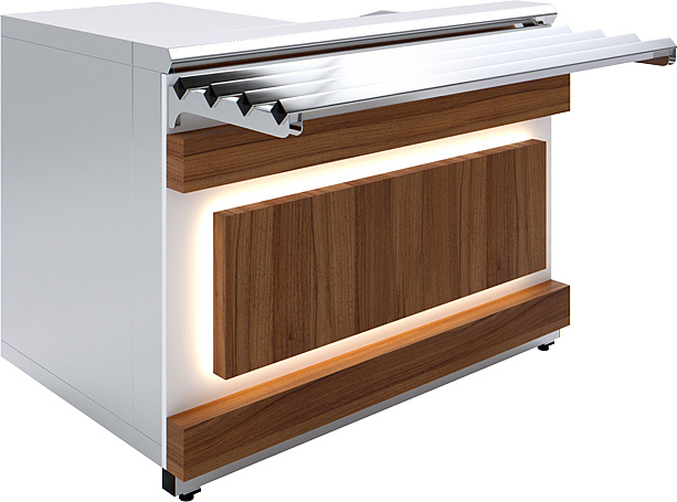 Прилавок кассовый Luxstahl КК-1200 Premium Eco Wood