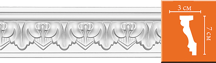 Плинтус потолочный с рисунком Decomaster 95214F (70x30x2400 мм)