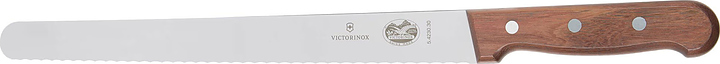 Нож для нарезки ломтиками Victorinox 5.4230.30 Rosewood l=30 см (нерж. сталь / дерево) зубчатое лезвие