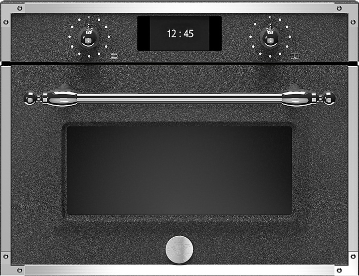 Духовой шкаф Bertazzoni F457HERVTND комбинированный с пароваркой черный текстурный с хромированной фурнитурой