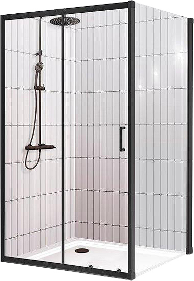 Уголок душевой BelBagno UNO-195-AH-1-120/80-C-NERO 120х80х195 см