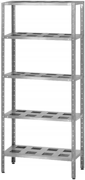 Стеллаж полочный Mecon Base СПЛб 1500х400х1800 мм, полки-решетки, 5 шт.