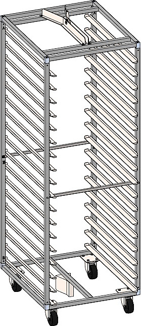 Тележка-шпилька вкатная Zucchelli Forni Rack 400x600 на 15 уровней для ротационной печи Minirotor E