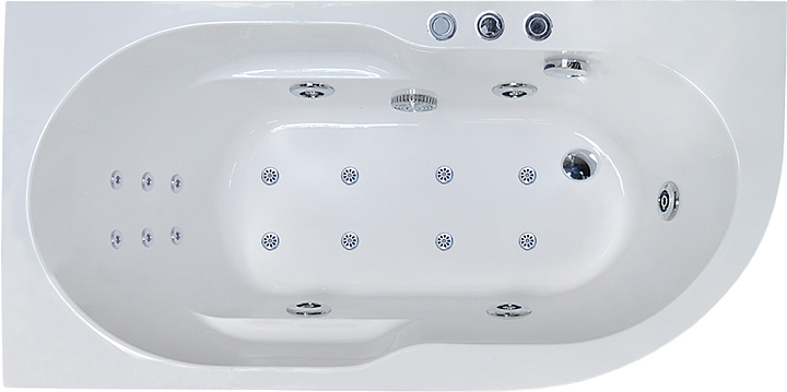 Ванна гидромассажная Royal Bath AZUR DE LUXE RB614201DL-L 150x80x60 см, акрил