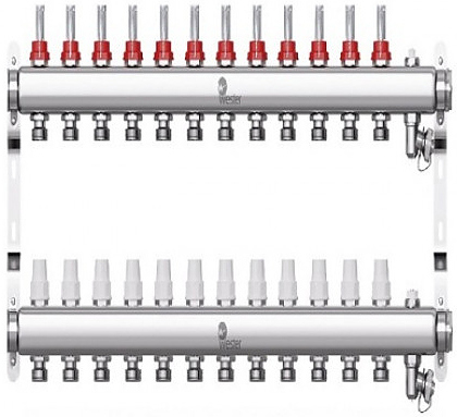 Группа коллекторная Wester W902 0-32-1860 1" ВР/ВР 12 вых 3/4" НР под евроконус с расходомерами