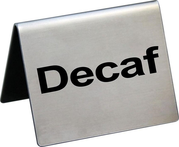 Табличка настольная P.L. Proff Cuisine TS-DE "Decaf" 5х4 см (сталь)