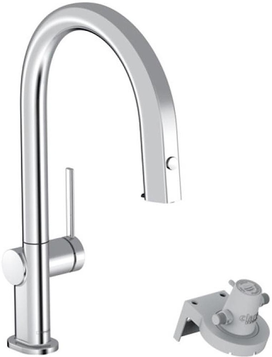 Смеситель для кухни Hansgrohe HG Aqittura M91 210 1j 76803000 с вытяжным изливом с подключением к фильтру питьевой воды, хром