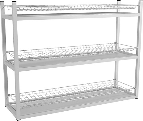 Стеллаж для стаканов ПищТех Стандарт СКСН-3КС
