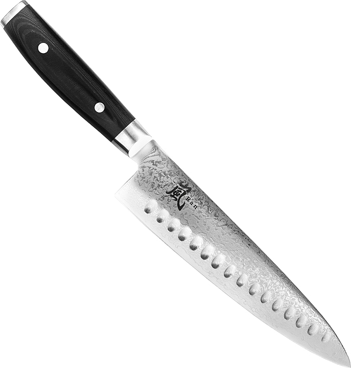 Нож кухонный YAXELL Run Santoku Gyuto YA36000G с углублениями на лезвии