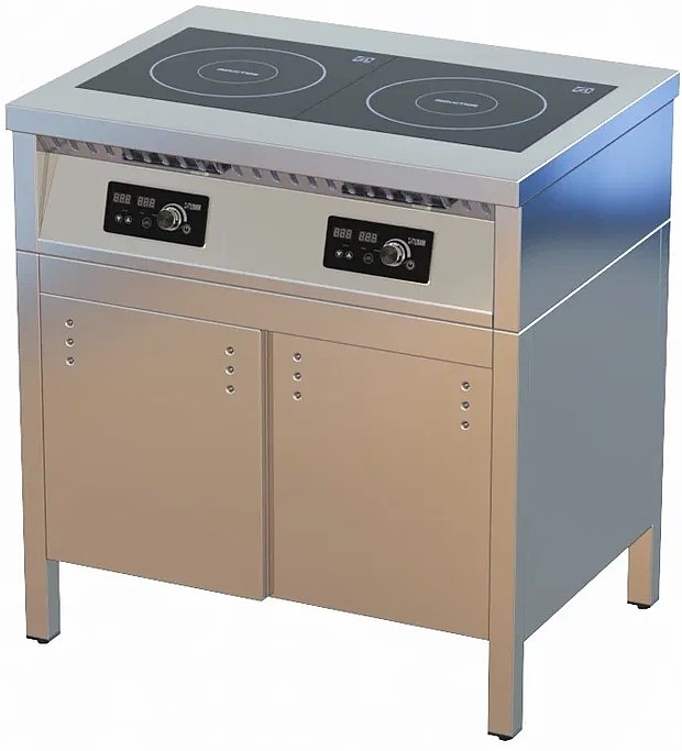 Плита индукционная ЦМИ ПИ-2ТДК 820 (820х600х870 мм) закрытая, двери-купе
