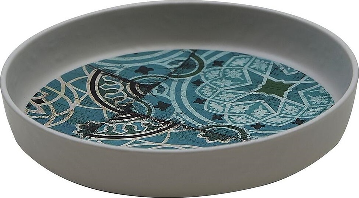 Тарелка P.L. Proff Cuisine JW35108-TAI Damask Blue 20,4х4,3 см (меламин) круглая с бортом