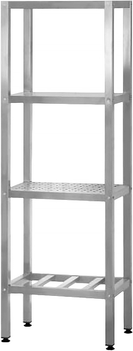 Стеллаж полочный Mecon Profi Inox СПЛп 600х600х1800 мм, полки-решетки, 5 шт.
