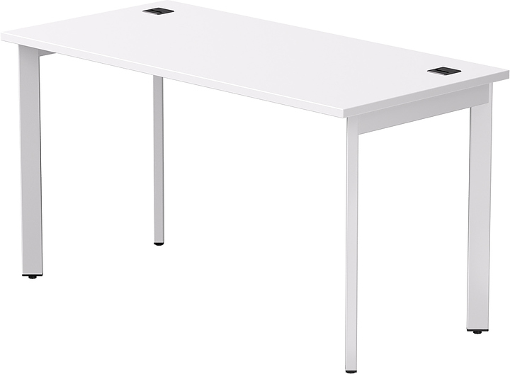 Стол офисный Everprof EVO 1380х670х755 мм (ЛДСП / металл) опоры 45гр, белый / белый