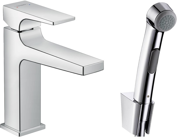 Смеситель для раковины с гигиеническим душем Hansgrohe Metropol 32522000